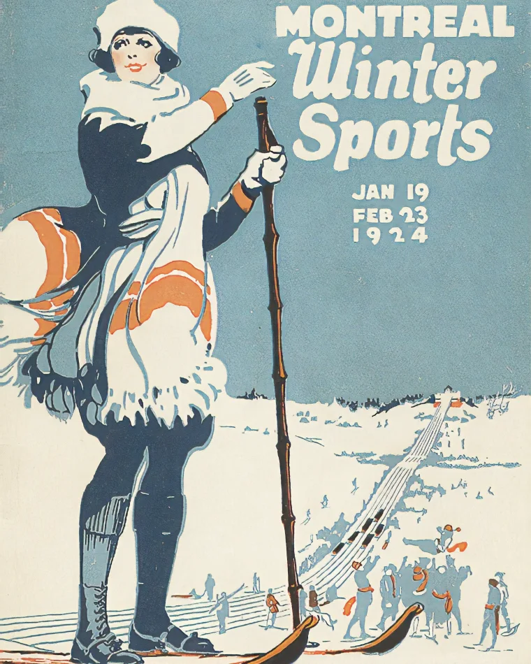 Montreal Winter Sports travel poster, January to February 1924